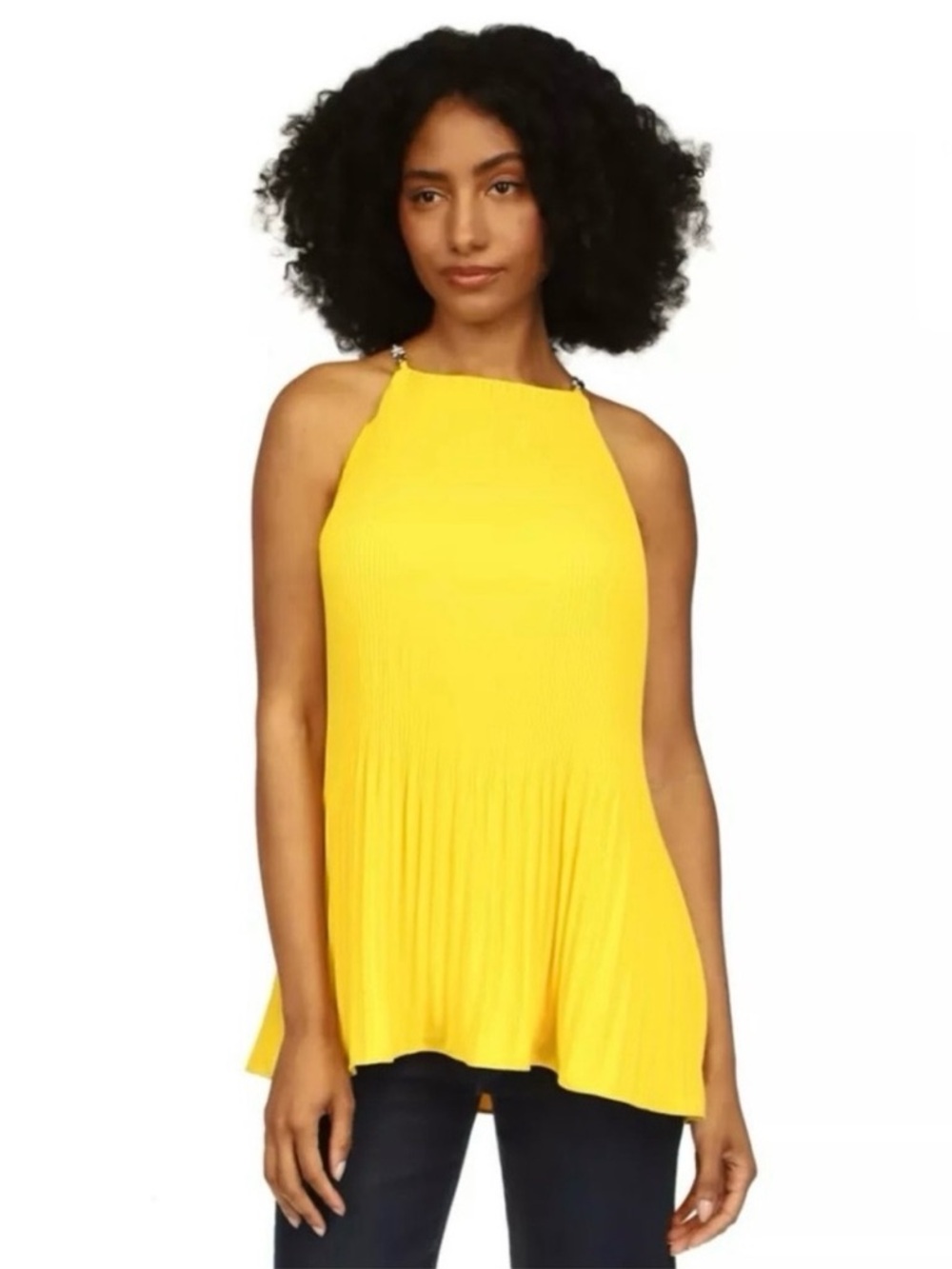 MICHAEL KORS Women’s chain strap halter neck pleated top💛💛